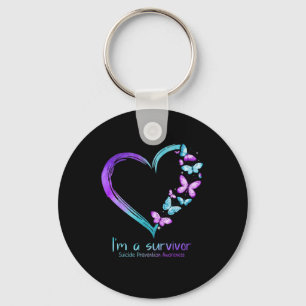 Llavero Corazón de mariposa soy una superviviente prevenci