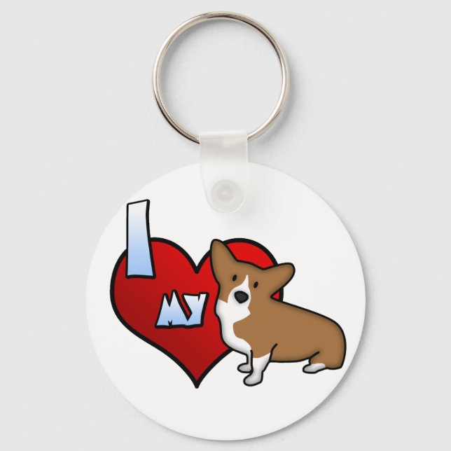 Llavero Corazón de mi Pembroke Welsh Corgi Keychain (Anverso)