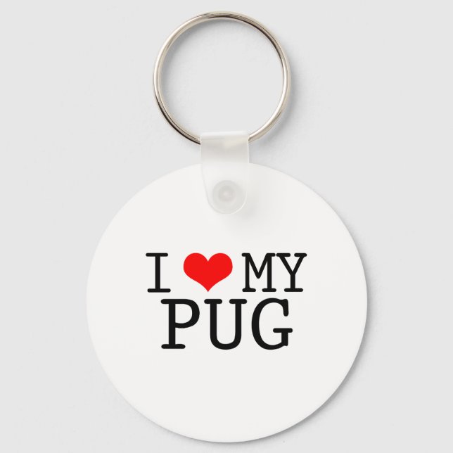 Llavero Corazón de mi pug (Anverso)