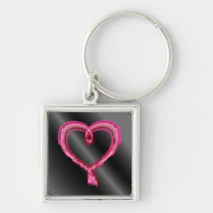 Llavero Corazón de neón rosado