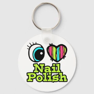 Llavero Corazón de ojos brillante me encanta Nail Polaco