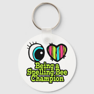 Llavero Corazón de ojos brillante me encanta ser un campeó