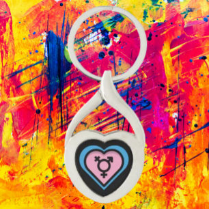 Llavero Corazón de Orgullo Trans