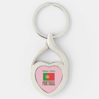Llavero Corazón de patrimonio de bandera de Portugal perso