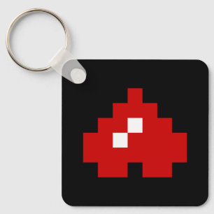 Llavero Corazón de píxeles al revés de 8 bits