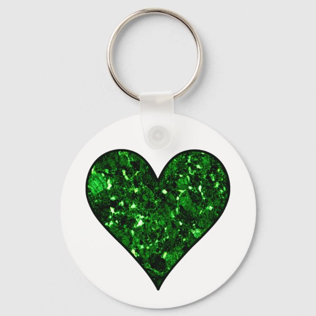 Llavero Corazón de remo verde esmeralda (Anverso)