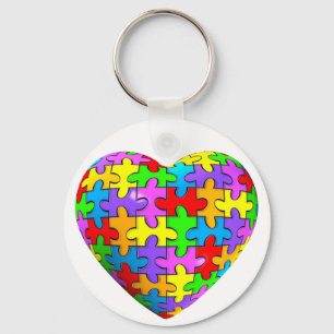 Llavero Corazón de rompecabezas del autismo