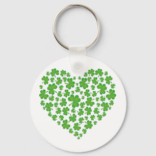 Llavero Corazón de Shamrock verde
