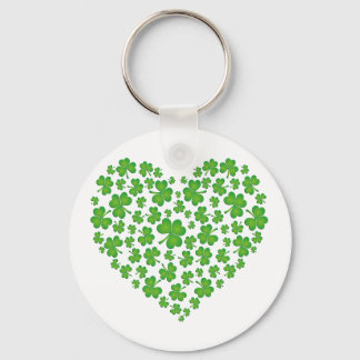 Llavero Corazón de Shamrock verde