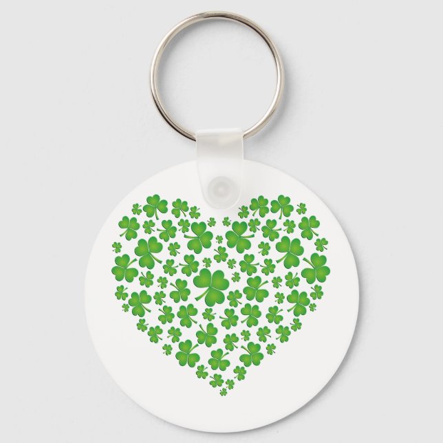 Llavero Corazón de Shamrock verde (Anverso)