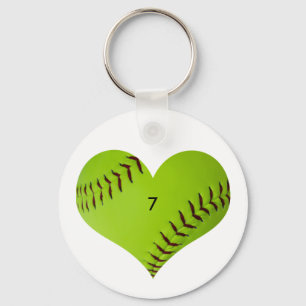 Llavero Corazón de softball personalizado