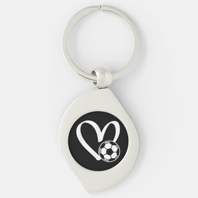 Llavero Corazón del balón de fútbol (Anverso)