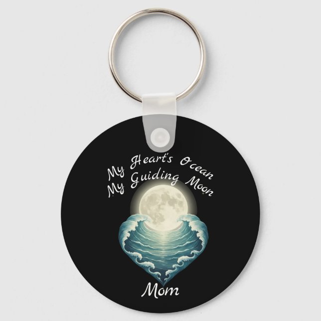 Llavero Corazón del Océano Guiando Luna Mamá (Anverso)