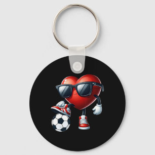 Llavero Corazón Divertido Jugando Fútbol Día de San Valent