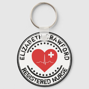 Llavero Corazón ECG del sello de la enfermera registradoa
