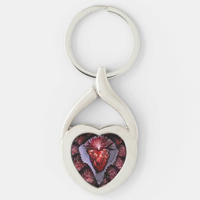 Llavero Corazón en llamas (Anverso)