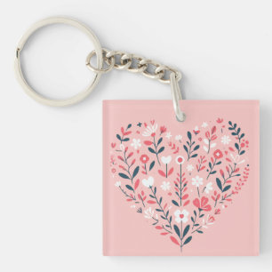 Llavero Corazón floral de San Valentín