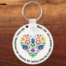 Corazón folklórico con texto personalizado, porque