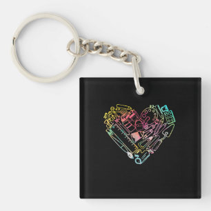 Llavero Corazón Forma Amor Acuarela Artistas de Arte