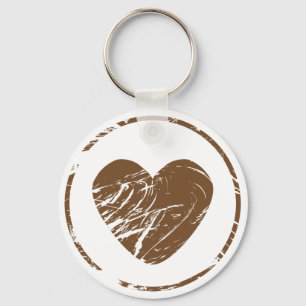 Llavero Corazón Grunge Marrón y Blanco Amor de Boda