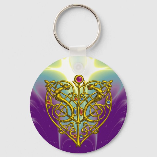 LLAVERO CORAZÓN HYPER VALENTINA/ CELÁTICO ORO EN PURPLE (Anverso)
