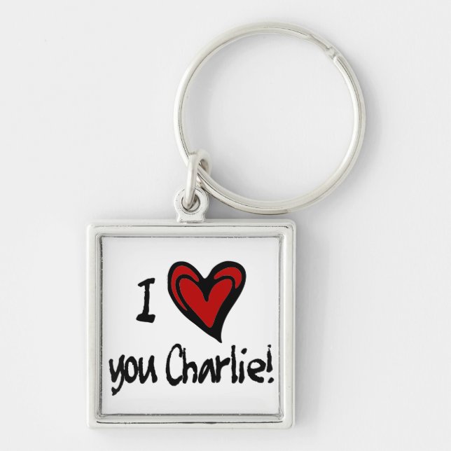 Llavero Corazón I usted Charlie (Frente)