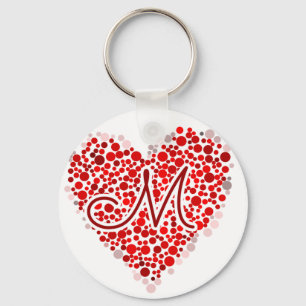 Llavero Corazón inicial de M