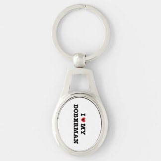 Llavero Corazón mi llave Metalizado Doberman