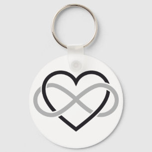 Llavero Corazón negro con signo de infinito