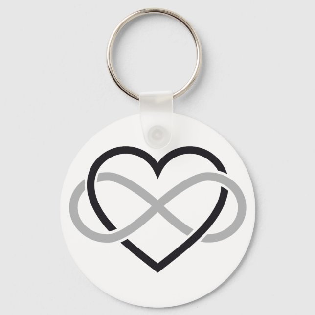 Llavero Corazón negro con signo de infinito (Anverso)