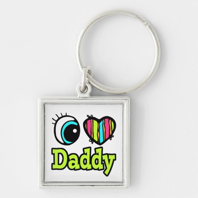 Llavero Corazón Ojo Brillante Que Amo A Papá (Frente)