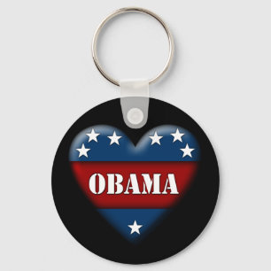 Llavero corazón patriótico de obama