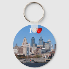 Llavero Corazón Philly Skyline, cerca