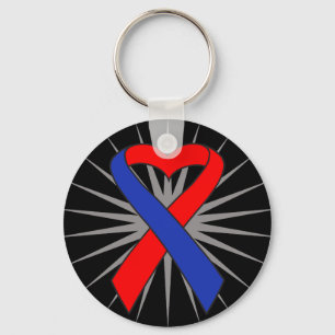 Llavero Corazón Ribbon.png de la conciencia de la fibrosi