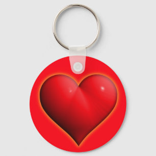 Llavero Corazón rojo brillante 3D