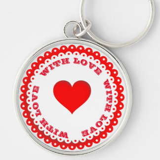 Llavero Corazón Rojo con amor Personalizado Anillo de clav