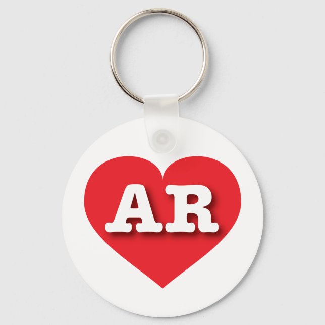 Llavero Corazón Rojo de Arkansas - Amo AR (Anverso)
