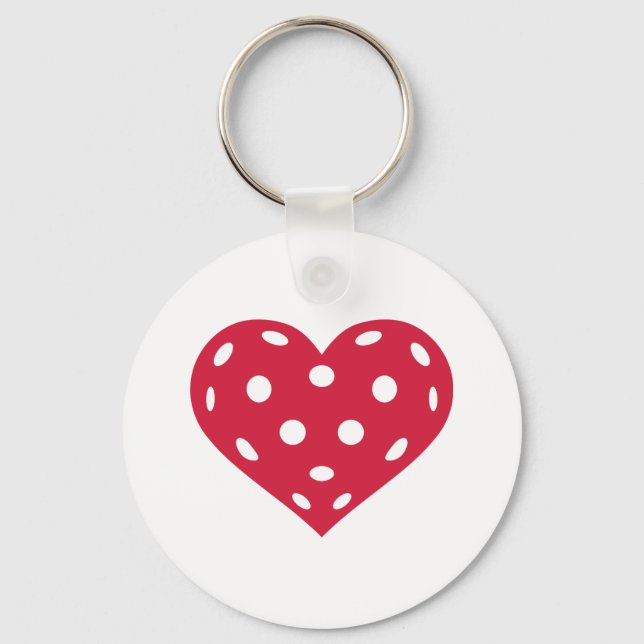 Llavero Corazón rojo de floball (Anverso)