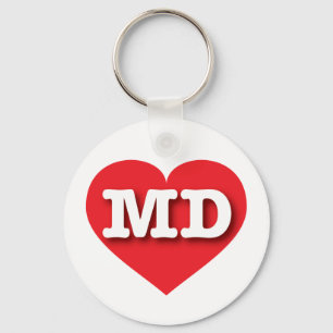 Llavero Corazón Rojo de Maryland - Amo el MD