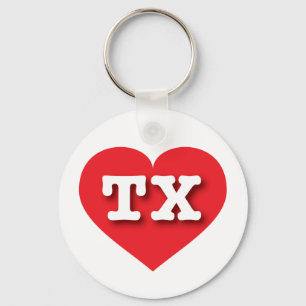 Llavero Corazón Rojo de Texas - Amo Texas