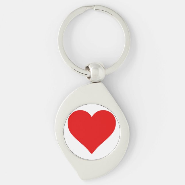 Llavero Corazón Rojo Forma Amor Clásico Minimalismo (Anverso)