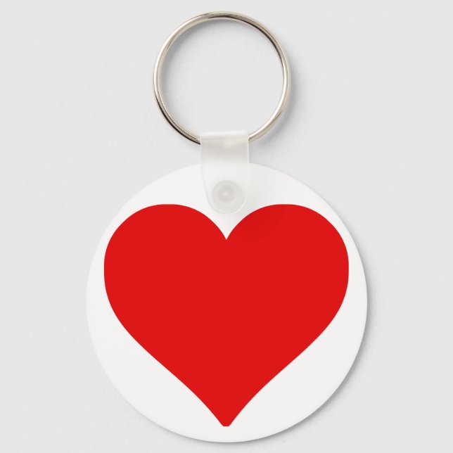 Llavero Corazón Rojo Forma Amor Clásico Minimalismo (Anverso)