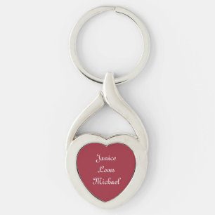 LLAVERO CORAZÓN ROJO/IMPRESIÓN BLANCA/PERSONALIZACIÓN DE E