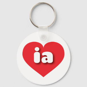 Llavero Corazón rojo Iowa - Amo ia
