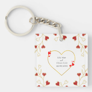 Llavero Corazón Romántico Floral