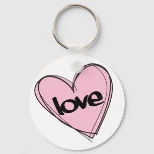 Llavero Corazón rosa/Amor (blanco)