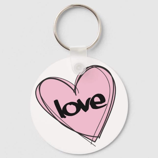 Llavero Corazón rosa/Amor (blanco) (Anverso)