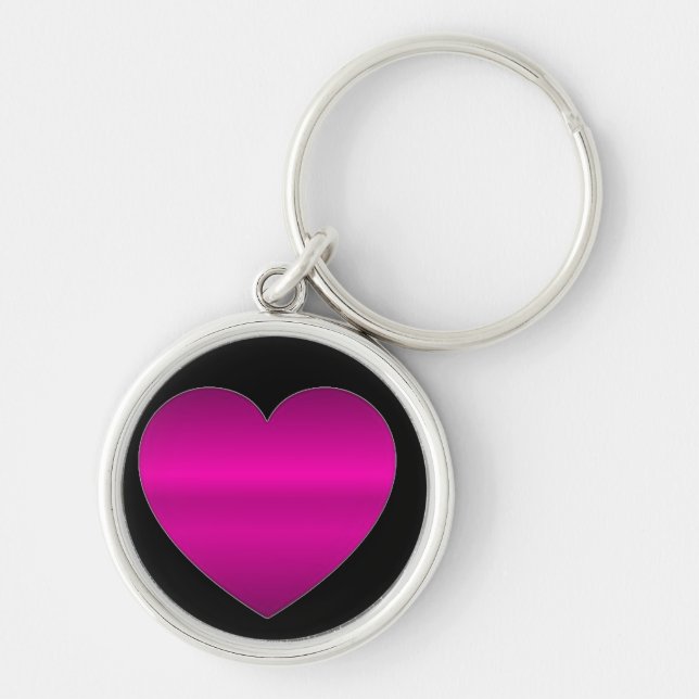 Llavero Corazón rosa brillante (Frente)