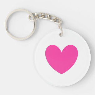 Llavero Corazón rosa de Fuchsia en blanco