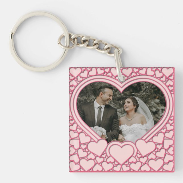 Llavero Corazón rosa elegante (Frente)